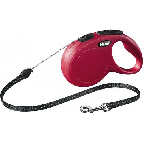 

Рулетка Flexi New Classic S, для собак до 12 кг, 8 м, трос, красная