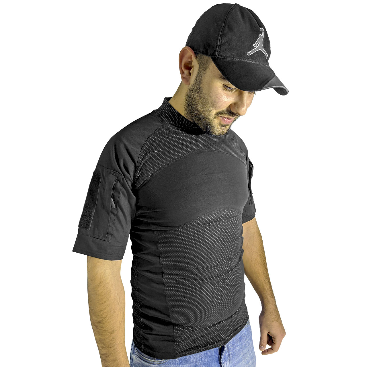 

Тактическая футболка с коротким рукавом Lesko A424 Black XXL потоотводящая армейская камуфляжная