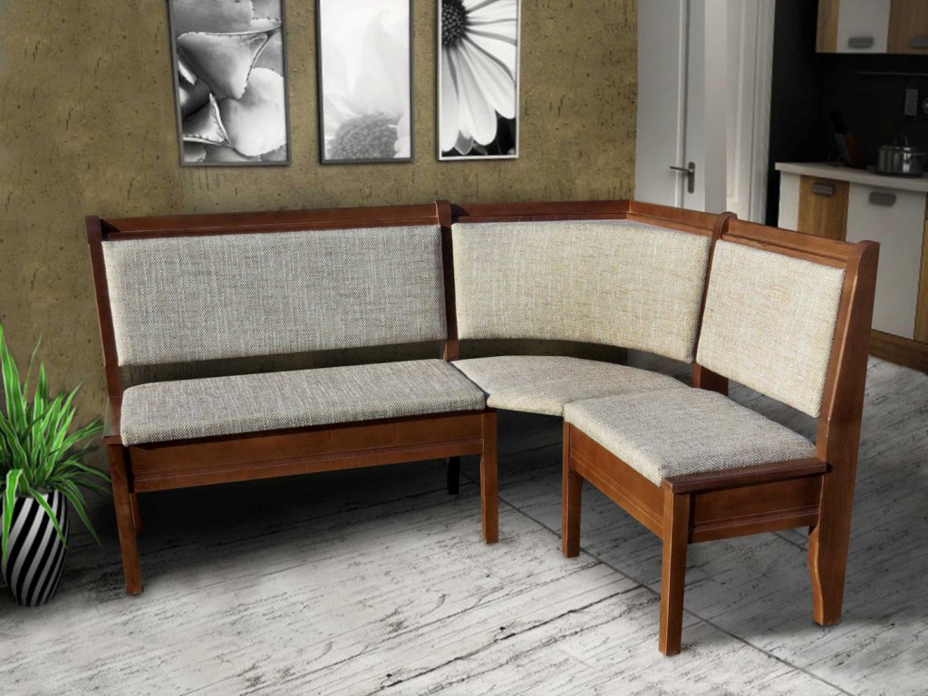 

Уголок кухонный без стола мягкий деревянный Семейный Микс Мебель цвет Орех