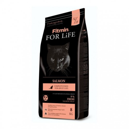 

Сухой корм для взрослых кошек с лососем Fitmin For Life Salmon 8 кг