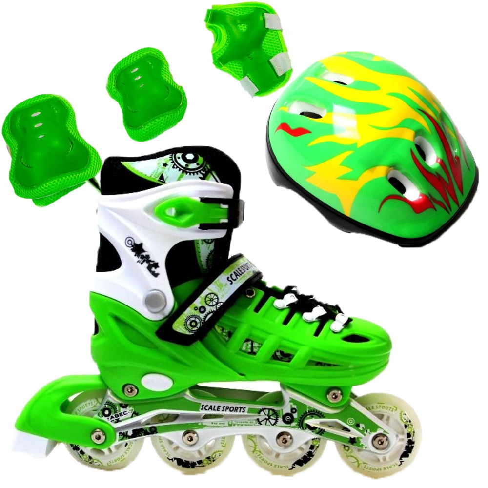 

Ролики детские раздвижные Scale Sports Combo Ecoline - USA (защита + шлем) 34-37, (Зеленый) (2T3040S)
