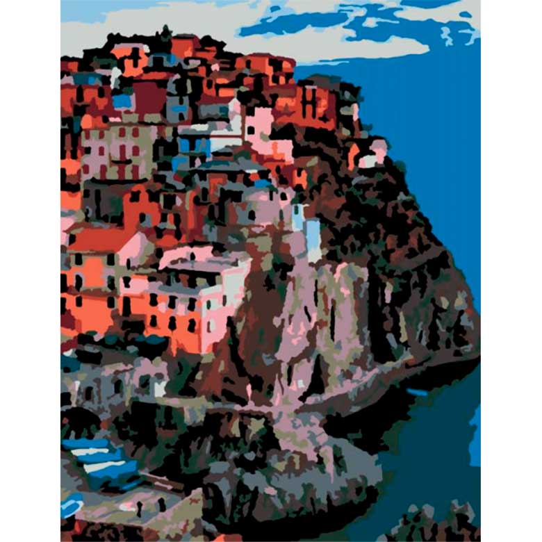 

Картина по номерам Rosa Манарола, Италия N00013170 35x45см Premium