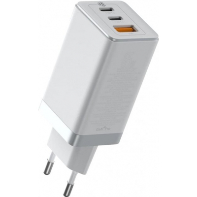

Зарядное устройство Baseus GaN2 Pro QC 2C+U 65W + Cable Type-C 100W white (CCGAN2P-B02)