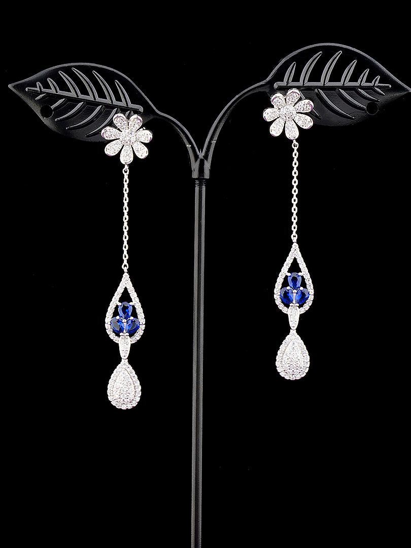 

Серьги висюльки с синим камнем Xuping №9050100