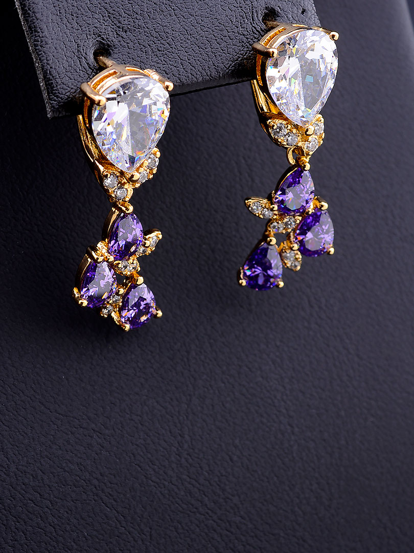 

Серьги с фиолетовым фианитом позолоченные Xuping №9058701