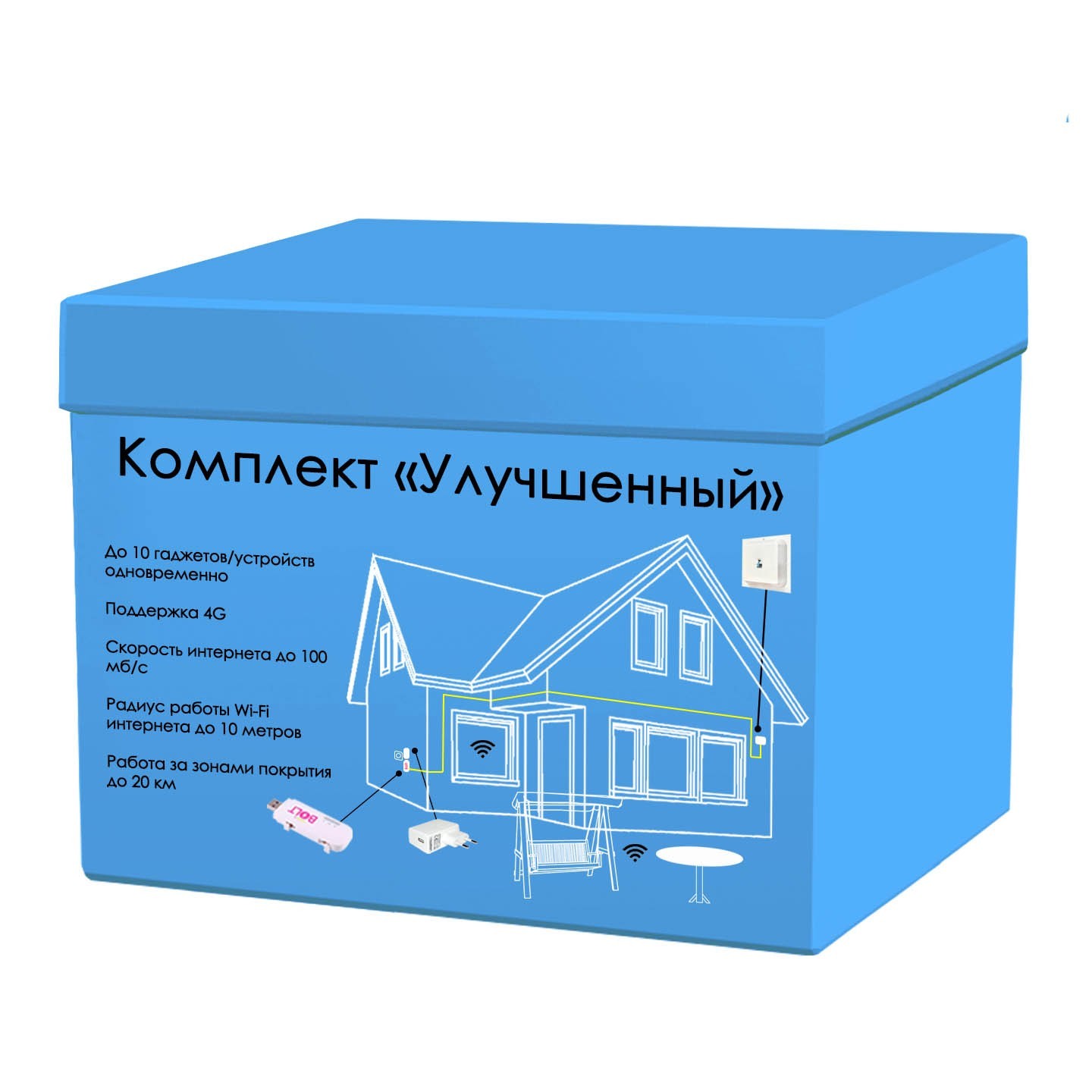 

Комплект "Дачный интернет Улучшенный" 4G/3G LTE Wi -Fi до 100 мб/с