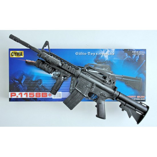 

Автомат-винтовка детский с лазарем и фонариком на пульках , М16, Cyma 1158B