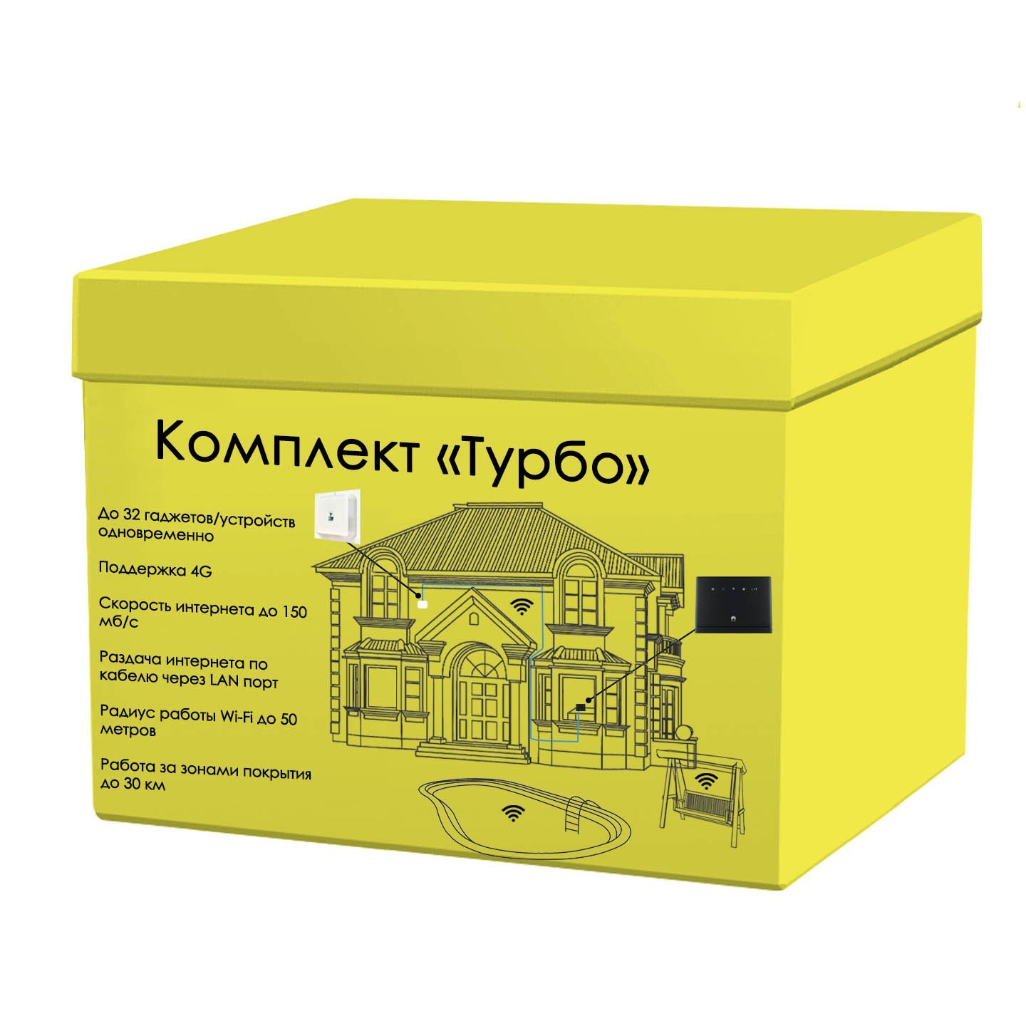 

Комплект 4G|3G LTE Wi-Fi Интернета “Турбо+” до 150 мб/с