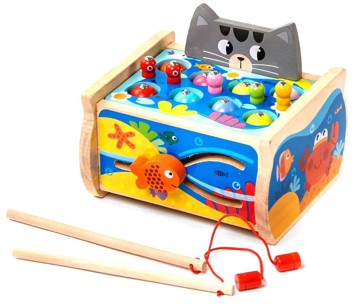 

Деревянная игра Wooden Toys Магнитная рыбалка, 2 удочки (С 47984)