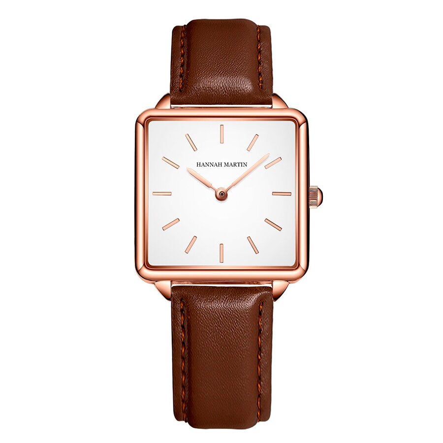 

Женские часы Hannah Martin square brown/gold