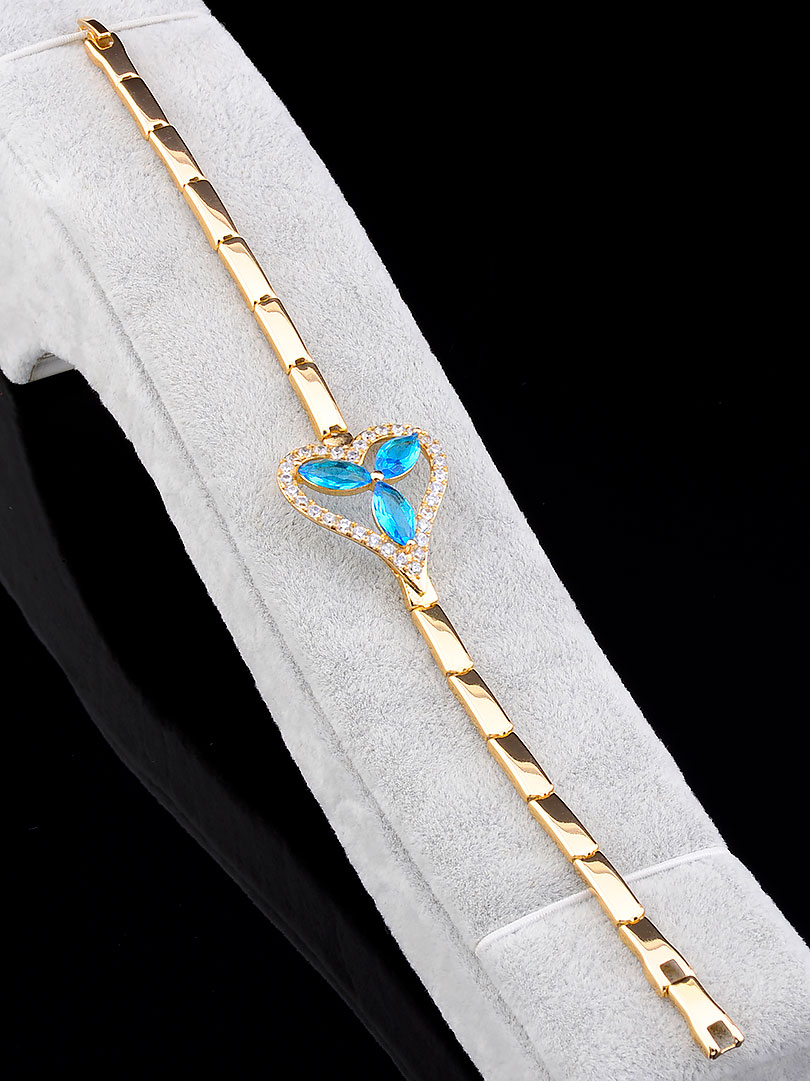 

Браслет с голубым камнем позолоченный Xuping №9056309