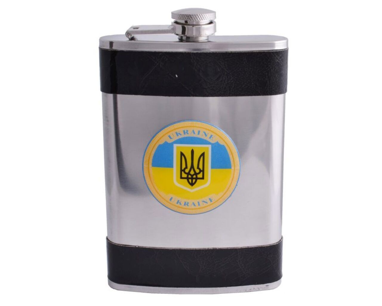 

Фляга сувенирная подарочный экземпляр кожаная Prezent Герб Україна