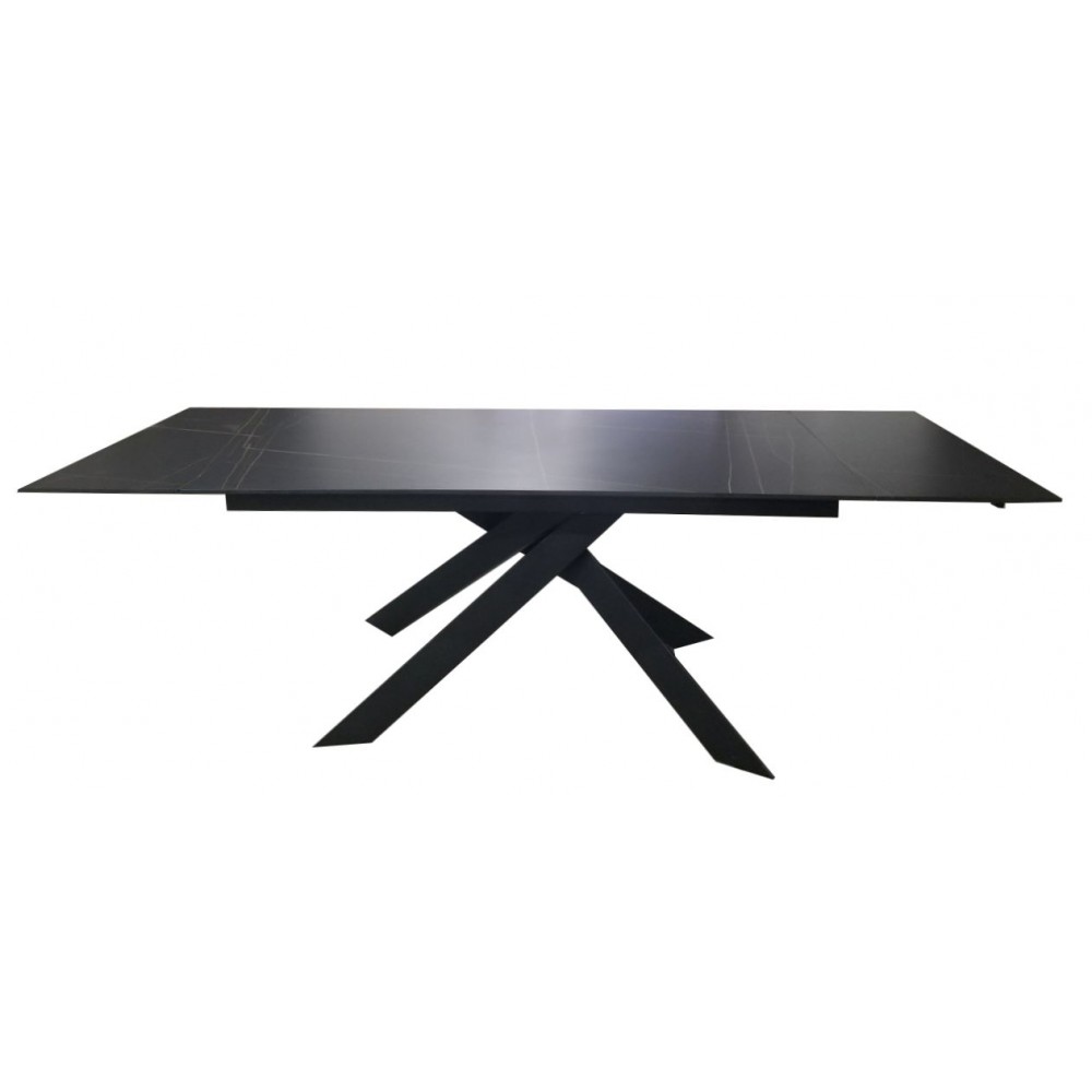 

Стол обеденный раскладной в гостиную, кухню Gracio Lofty Black 160(+80)x90x76 см керамика, металл черный Concepto