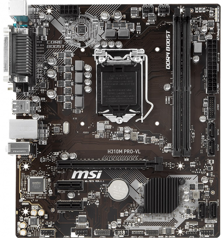 

Материнская плата MSI H310M PRO-VL (H310M PRO-VL) Refurbished, без планки