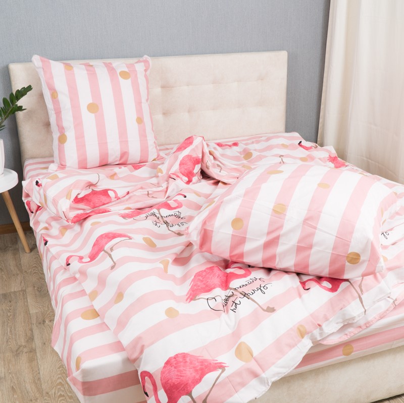 

Комплект постельного белья Le Confort «Розовые фламинго» 180x220 Бязь (002-2)