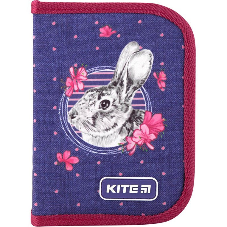 

Пенал 1 отделение с 1 отворотом Kite мод 622 с наполнением Fluffy bunny K19-622H-3