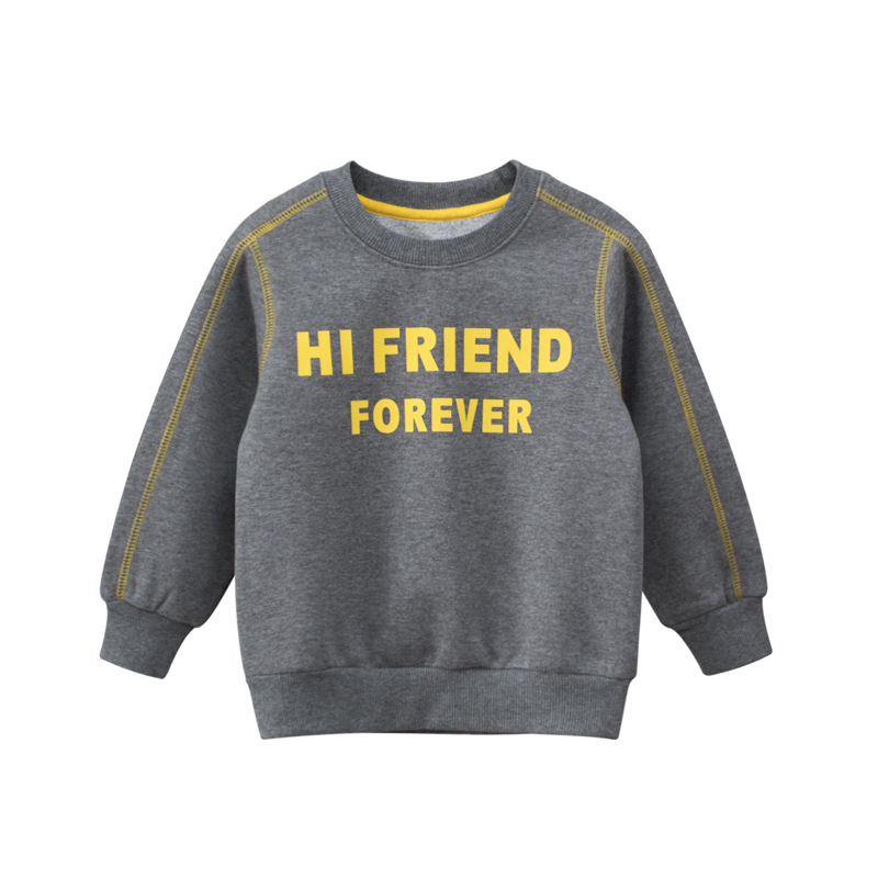 

Свитшот детский утепленный с надписью серый Hi friend forever 27 KIDS (140) Серый (59762)