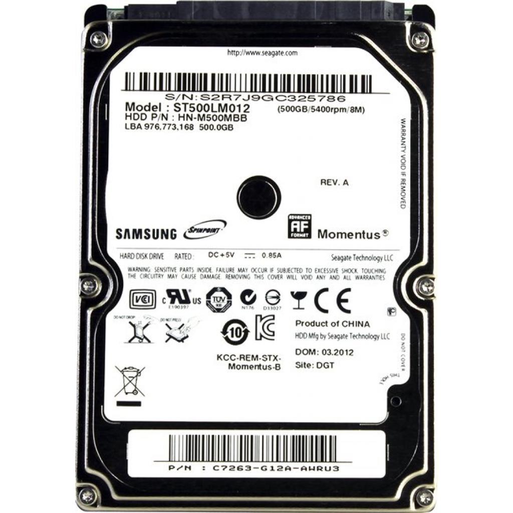 

Накопитель HDD 2.5" SATA 500Gb Seagate 8Mb, 5400rpm (ST500LM012)