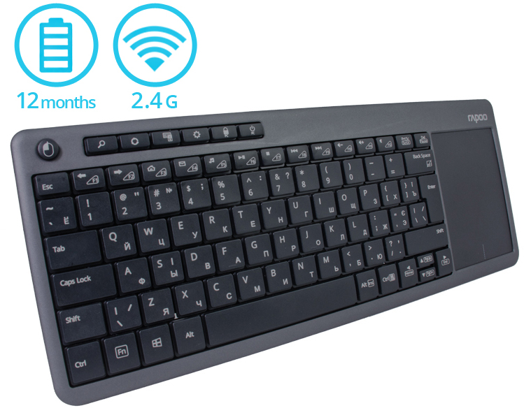 

Клавиатура беспроводная Rapoo K2600 Grey (122317)