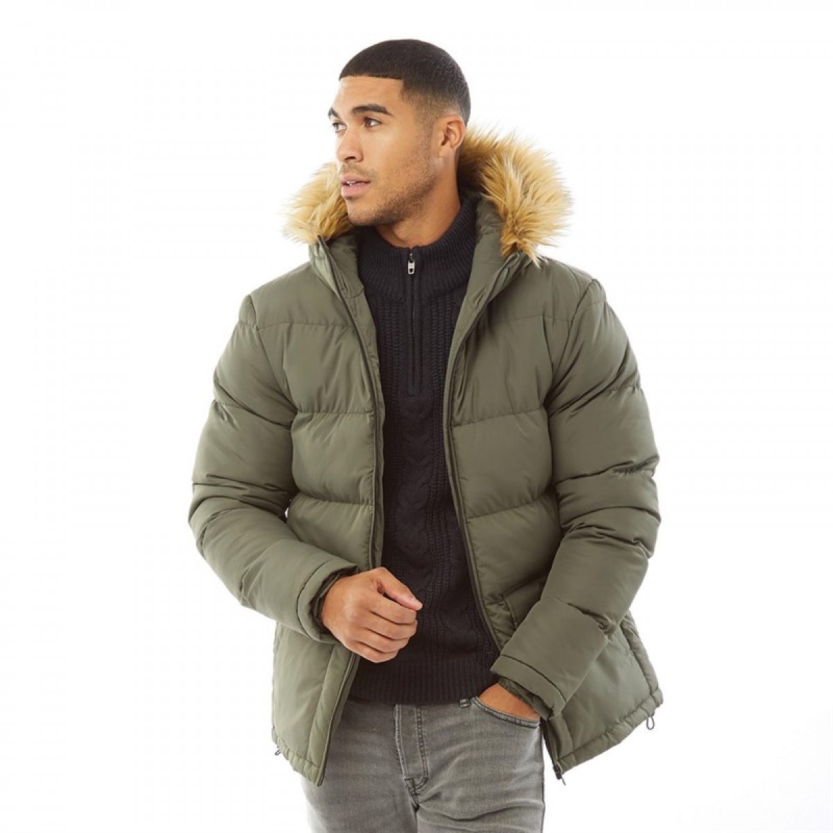 

Парка French Connection Row 4 Fur Khaki Khaki, XXL (52)