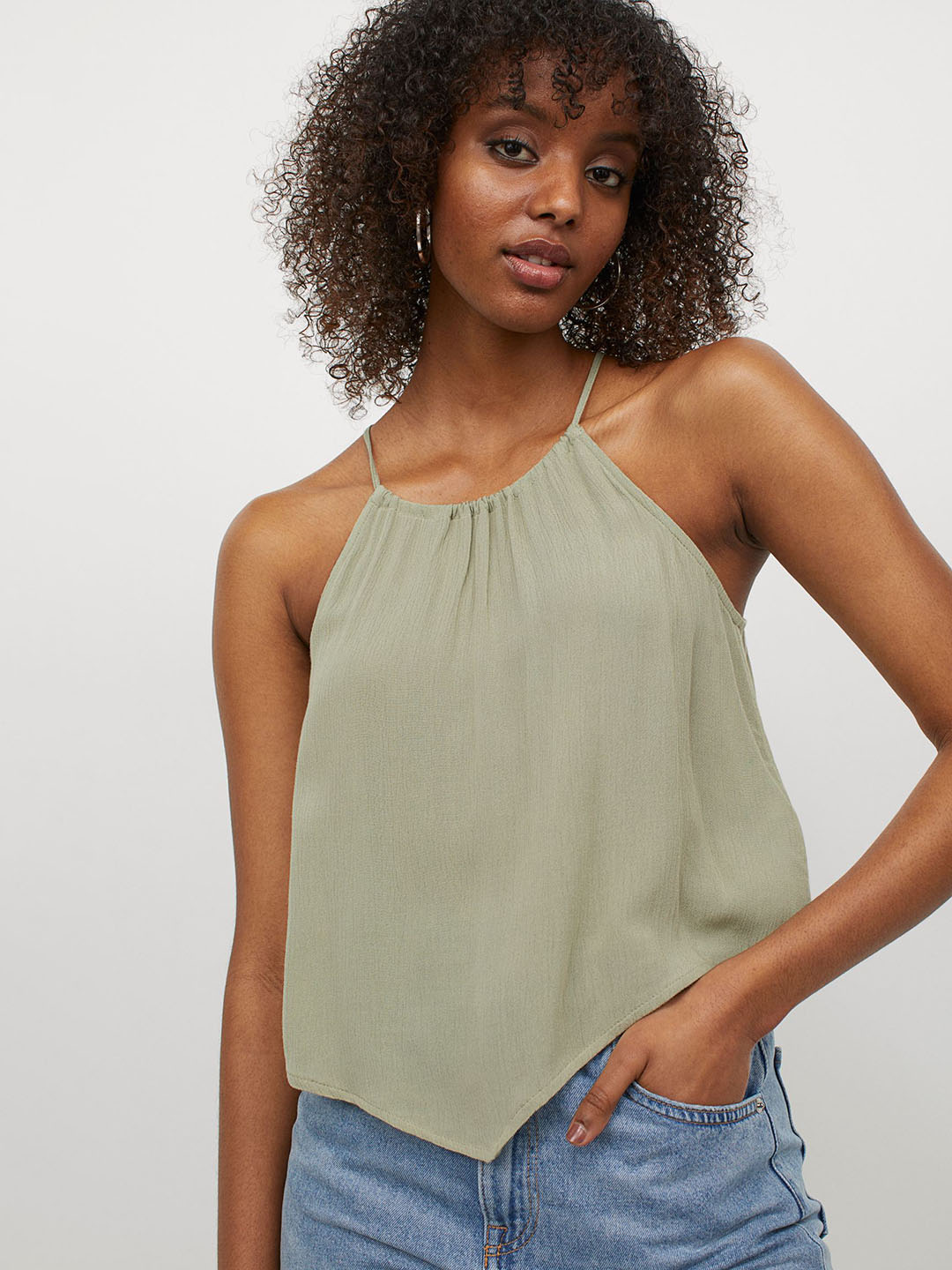 

Топ H&M 968558b39  Хаки, Топ H&M 968558b39 34 Хаки