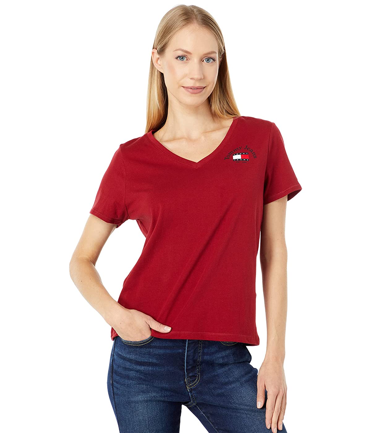 

Футболка Tommy Jeans Crew V-Neck Logo Tee Sundried Tomato,  (48, Футболка Tommy Jeans Crew V-Neck Logo Tee Sundried Tomato, L (48)