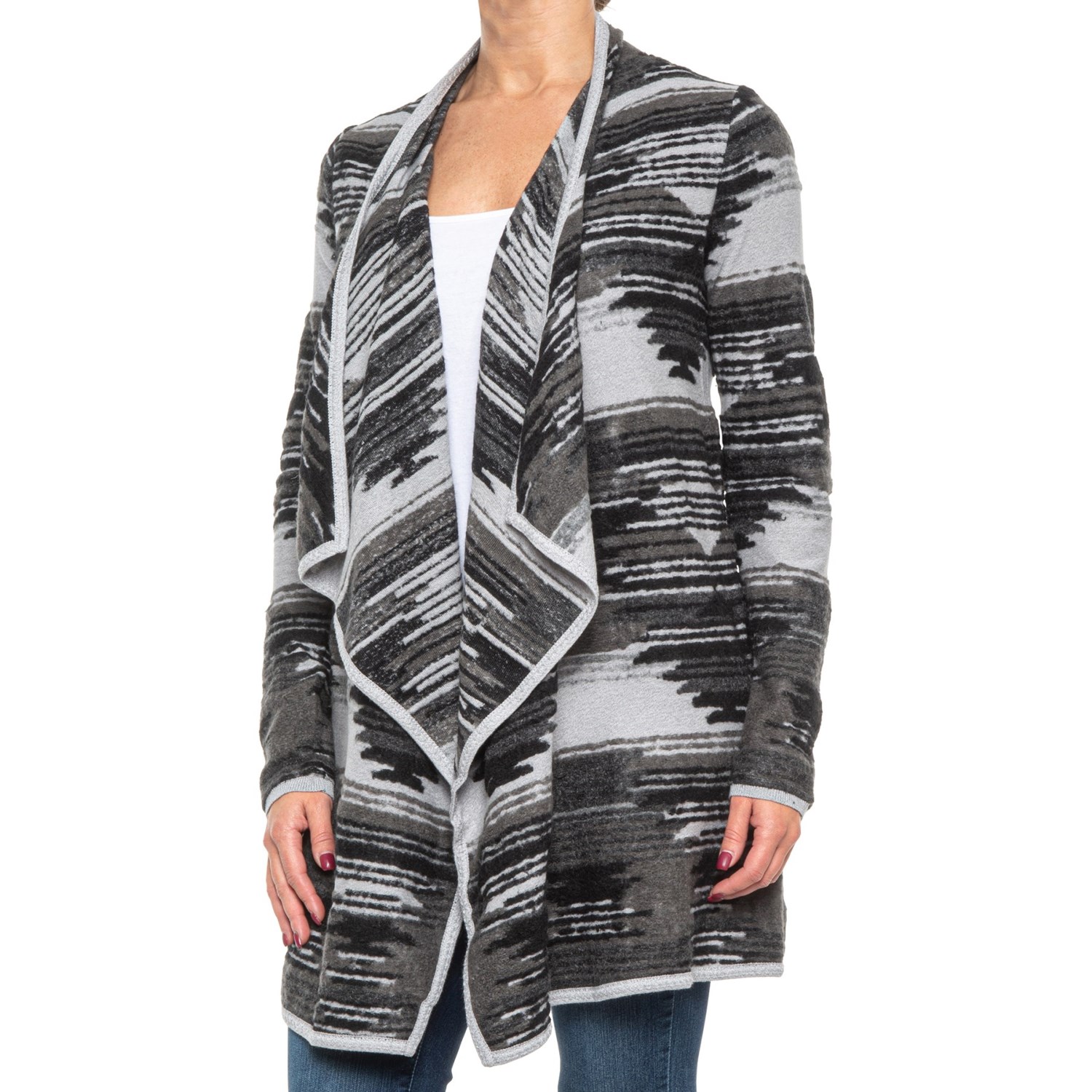 

Кардиган Lucky Brand Aztec Drape - Open Front Black Multi, L (48)