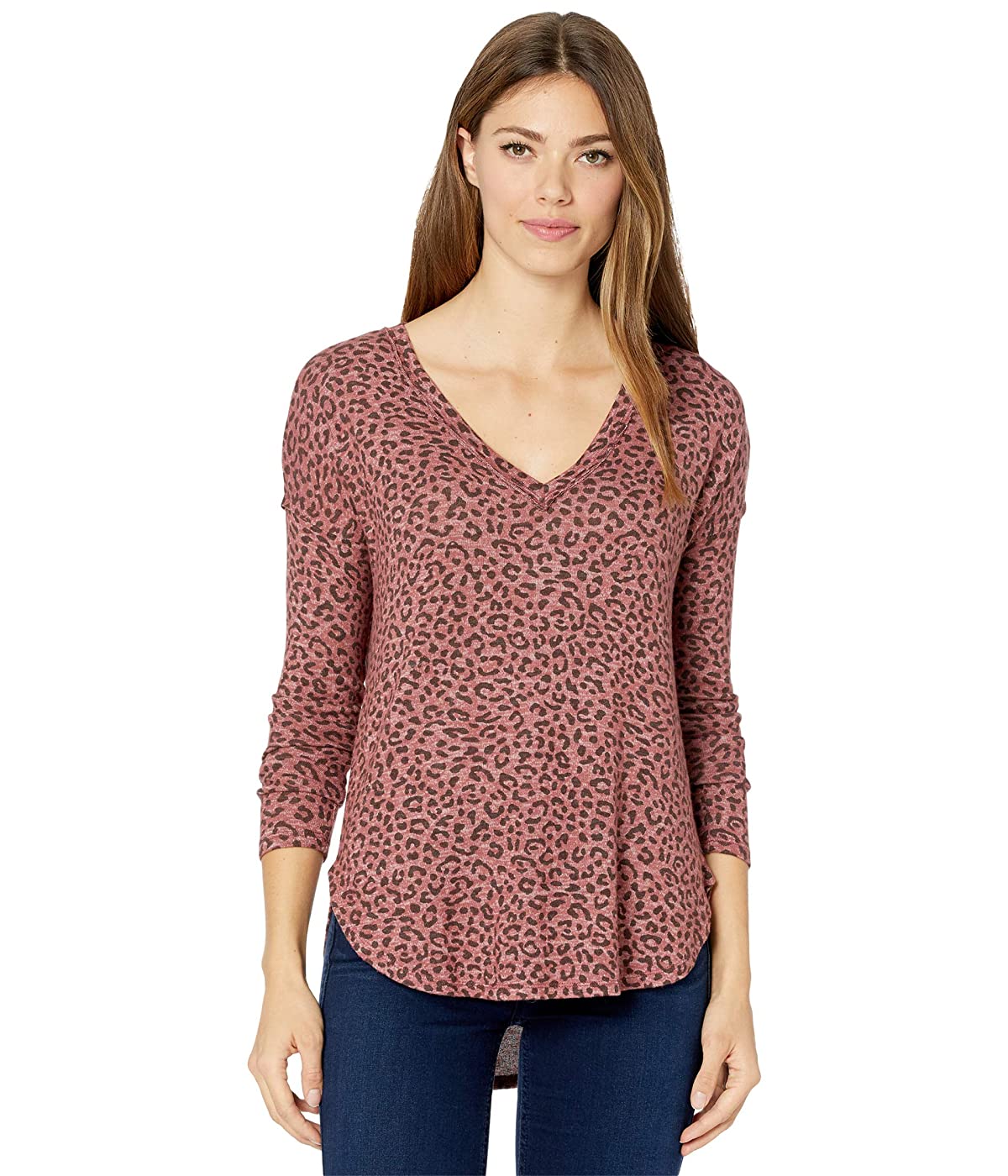 

Лонгслив Bobeau Long Sleeve V-Neck Pullover Withered Rose/Leopard,  (46, Лонгслив Bobeau Long Sleeve V-Neck Pullover Withered Rose/Leopard, M (46)