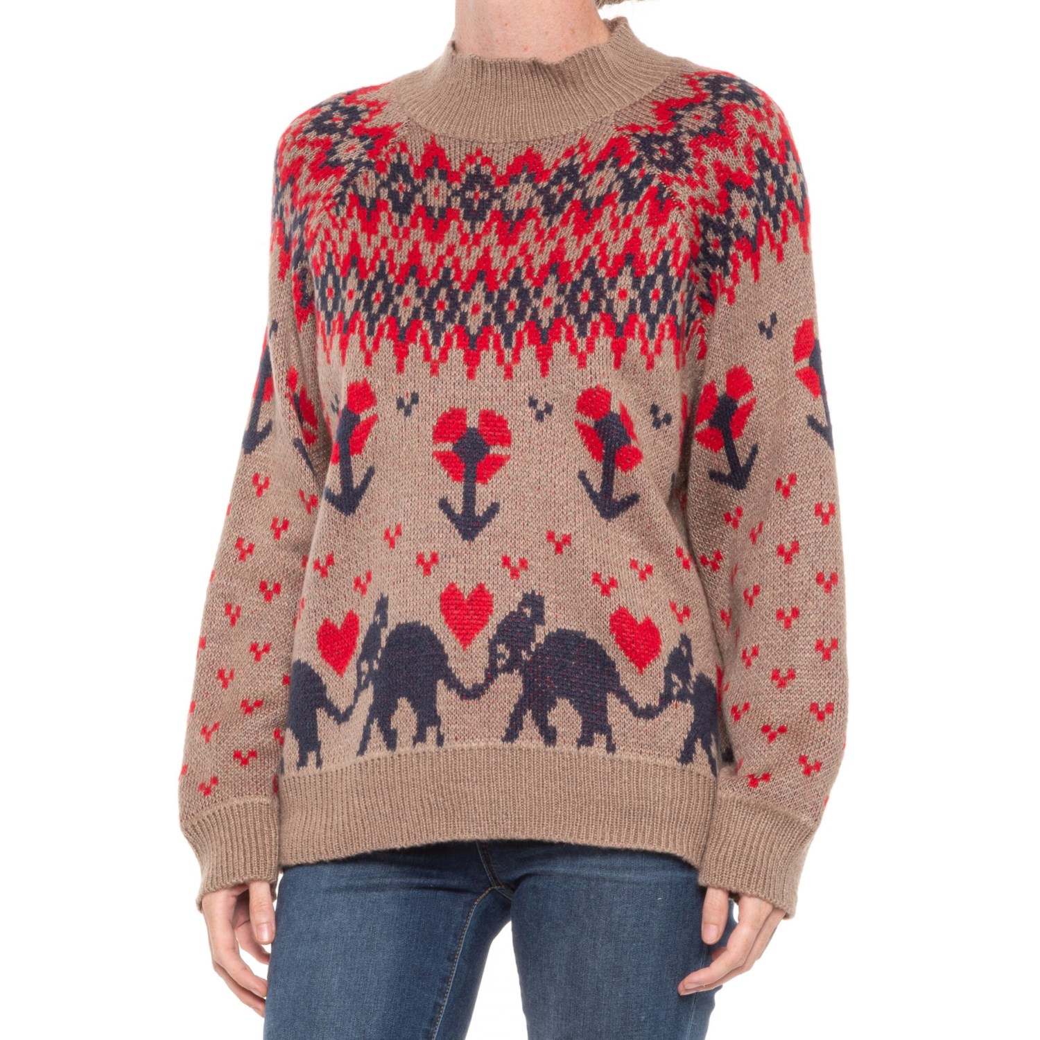 

Свитер Telluride Elephant Parade Mock Neck Brown Multi, M (46)