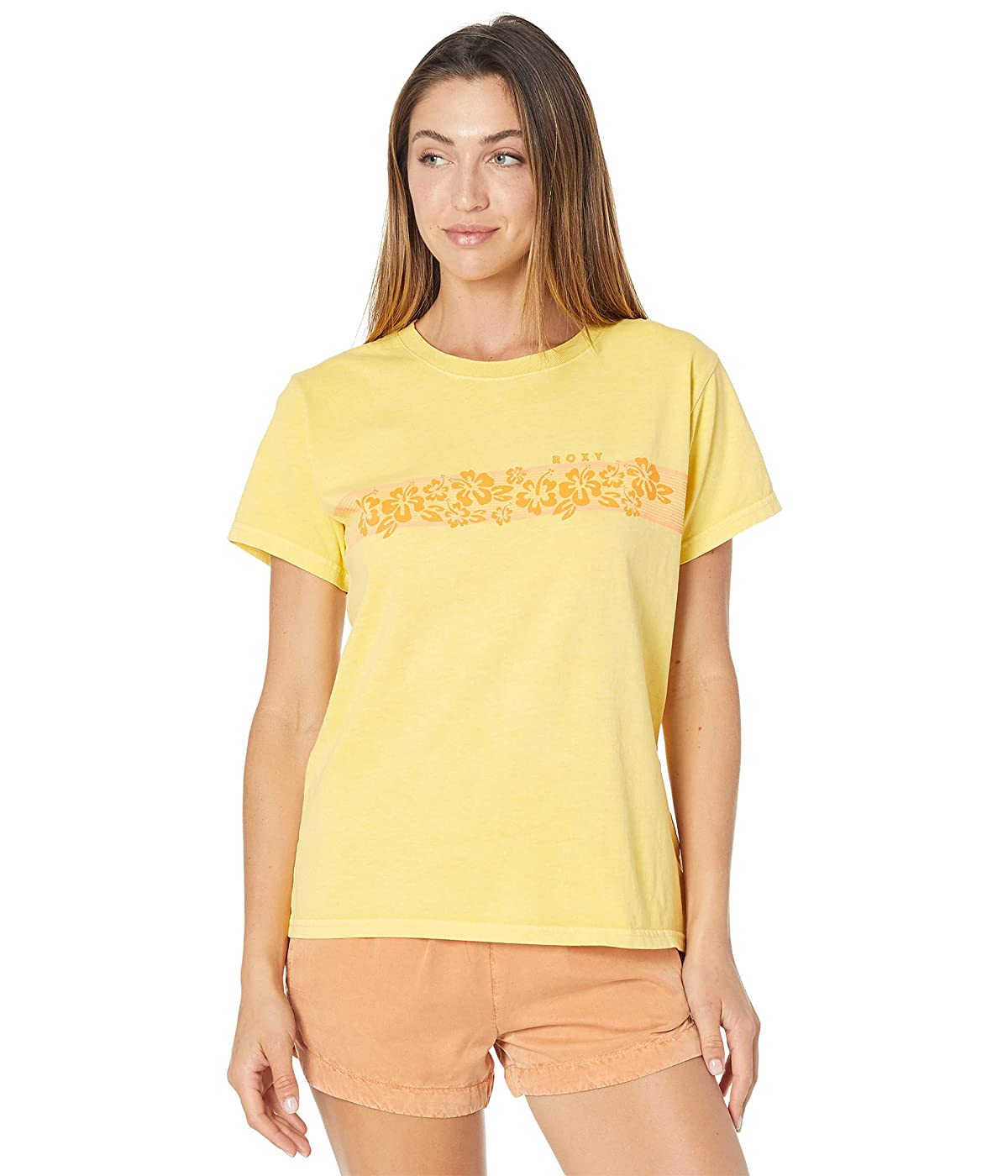 

Футболка Roxy Retro Hibiscus Stripe Short Sleeve Tee Banana Cream, M (46)