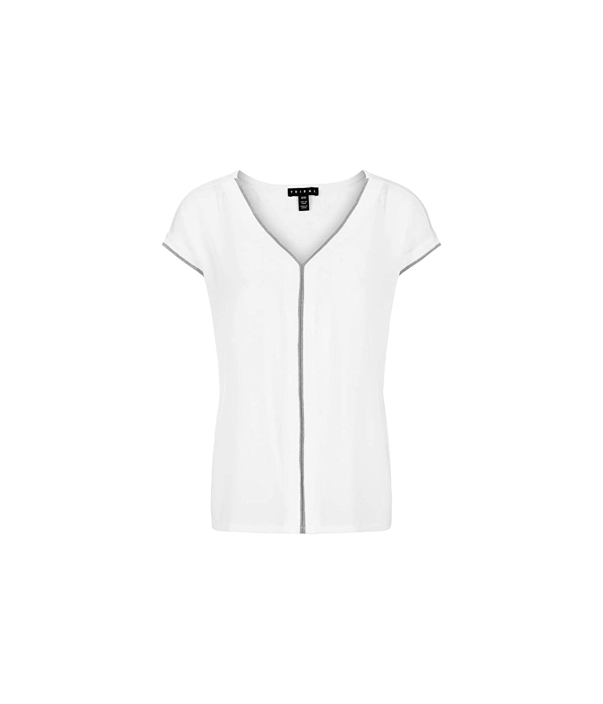 

Футболка Tribal Cap Sleeve V-Neck Top w/ Knit Back White, S (44)