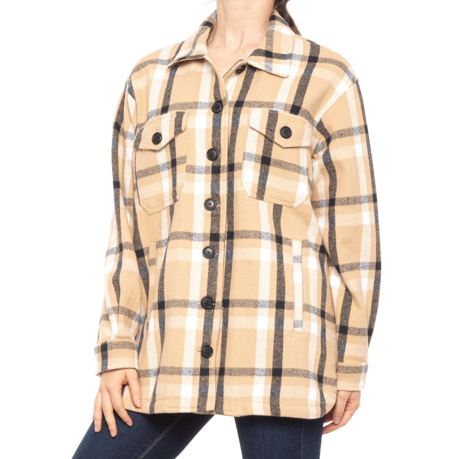 

Куртка Lucky Brand Oversized Shacket - Camel Multi, L (48)
