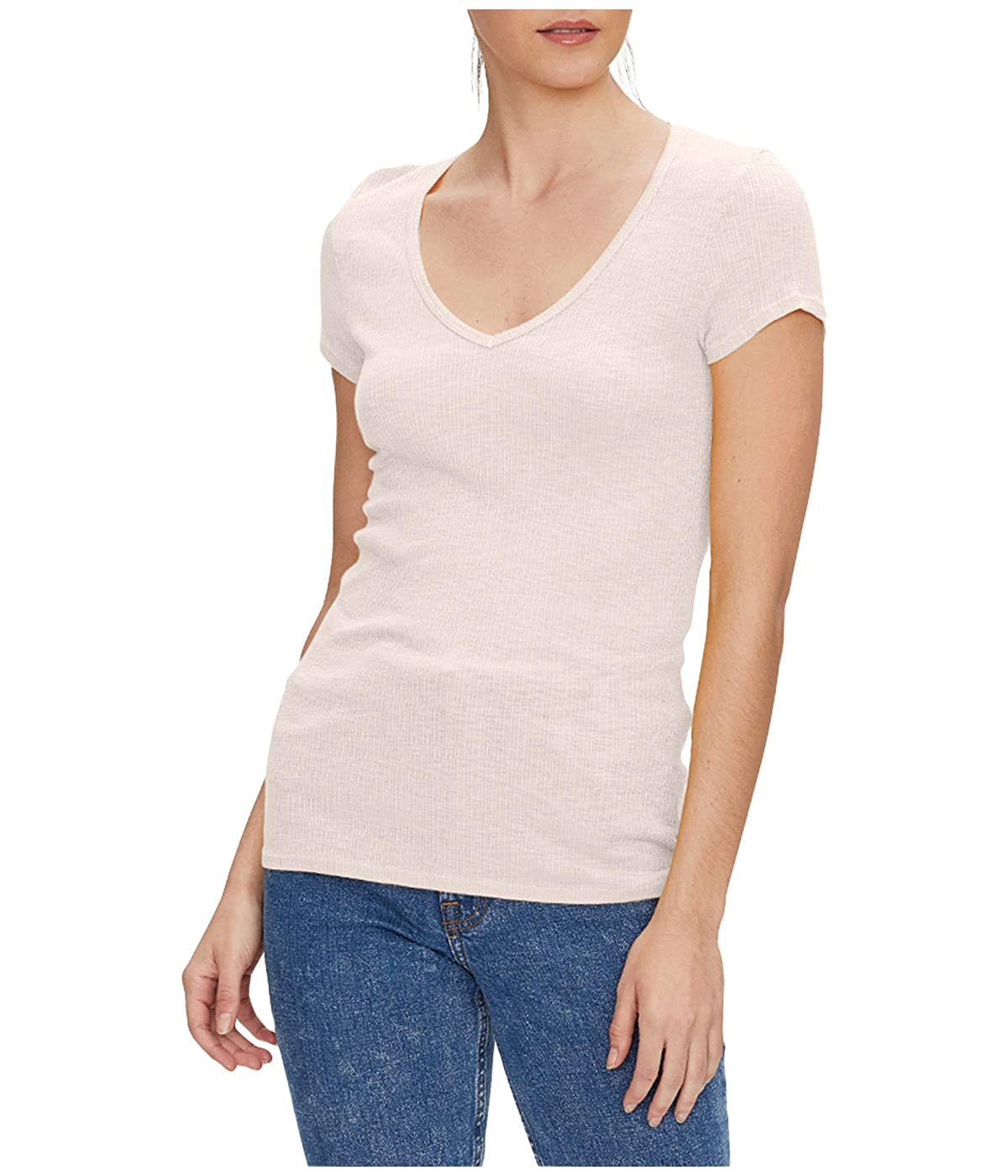 

Футболка Michael Stars Helen Cap Sleeve V-Neck Tee in Rhodes Rib Ballet, Универсальный