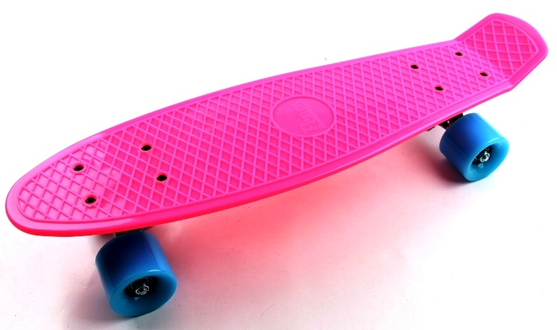 

Пенни борд (Penny Board) 22" с голубыми колесами, Малиновый
