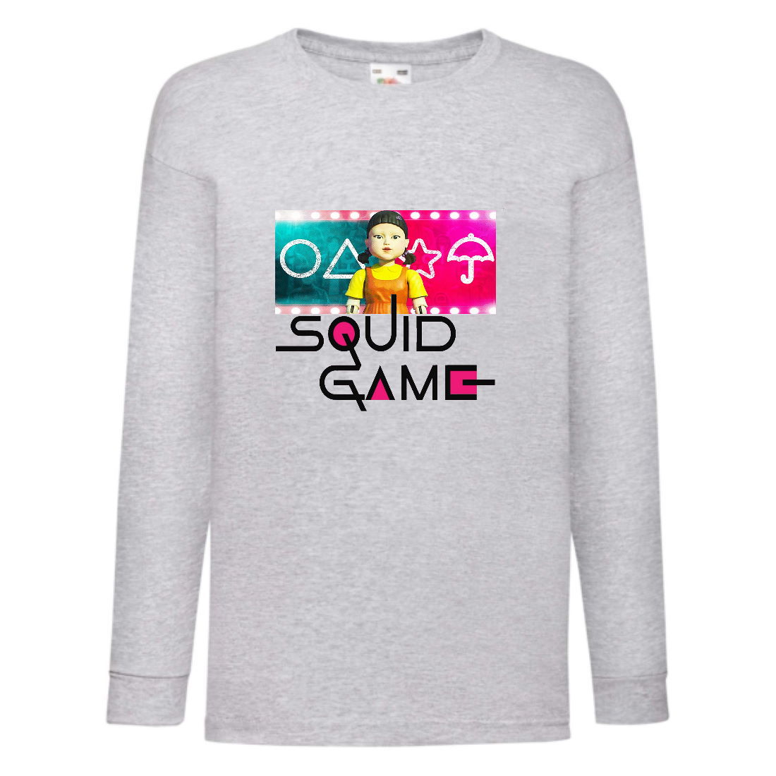 

Лонгслив реглан Игра в Кальмара 0015 (Squid game) серый (SQD-0015 gry) 164 см