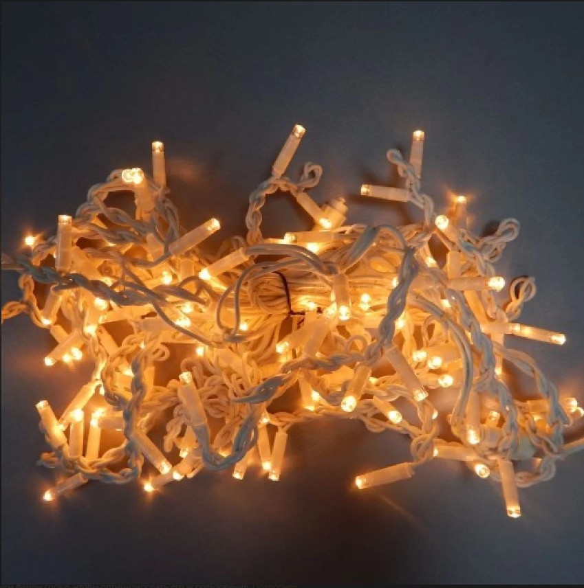 

Гирлянда Уличная Бахрома для фасада LED 140 жёлтый, белый провод; 3 м, 0,3*0,5*0,7 м