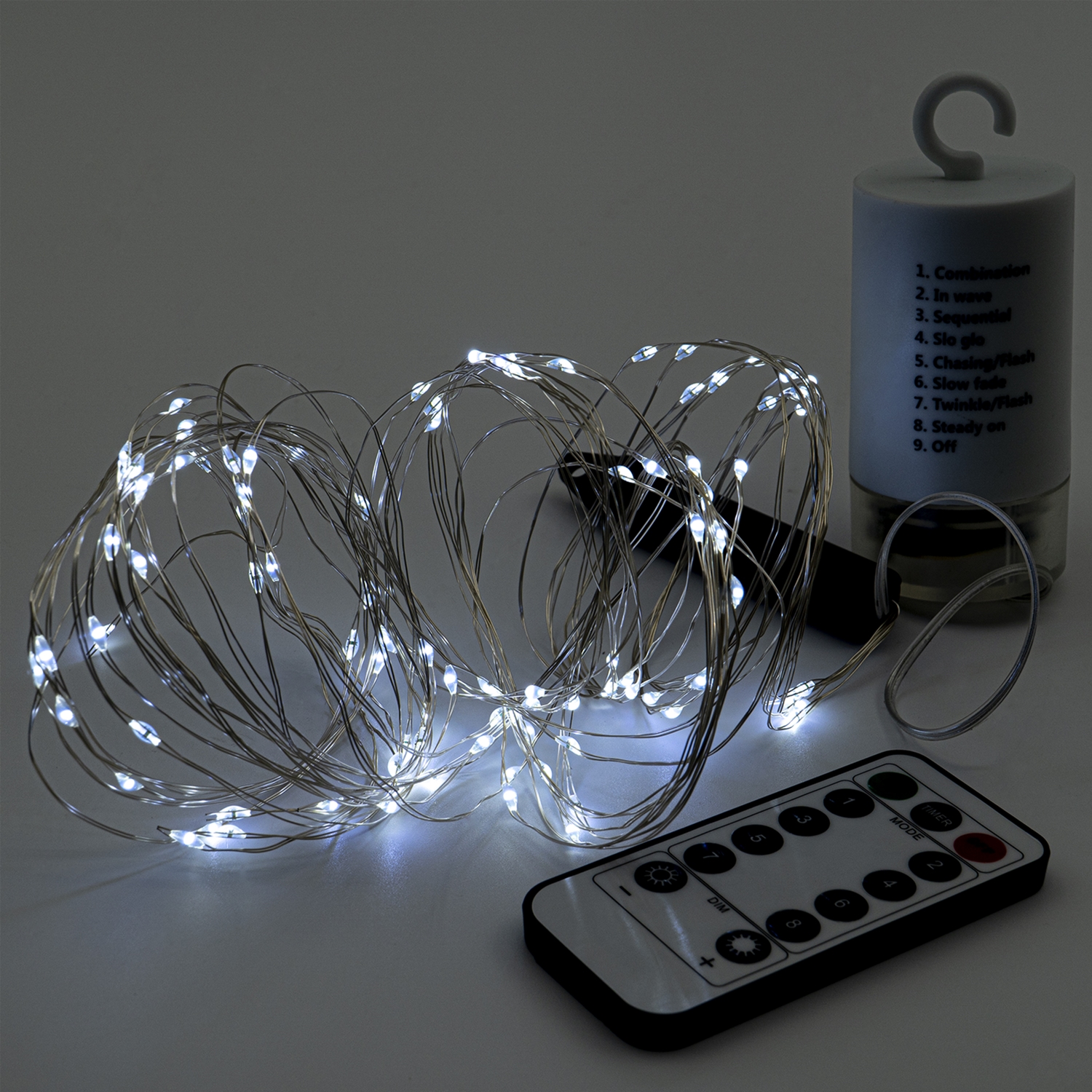 

Светодиодная гирлянда Altalusse INL-2108B-100 100LED 2 м х 5 шт 8 режимов 4хAA с пультом ДУ Холодный (INL-2108B-100 Cold)