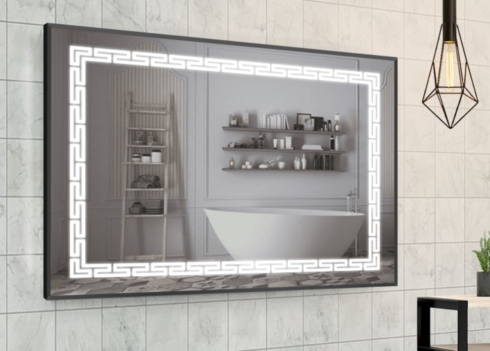 

Зеркало в алюминиевой раме c LED подсветкой Smart Mirror сенсорное Catania-R 70 x 110 см Прямоугольное