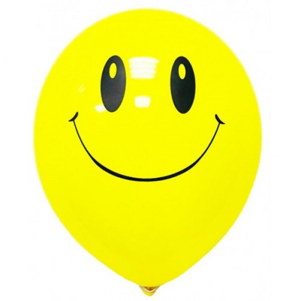 

Воздушные шары смайл c рисунком 12"/30 см желтый DREAM BALLOONS (Таиланд) 50 шт