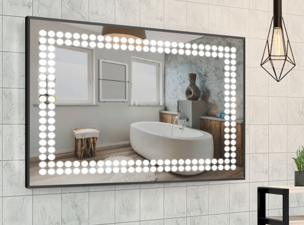 

Зеркало в алюминиевой раме c LED подсветкой Smart Mirror сенсорное Como-R 100 x 120 см Прямоугольное