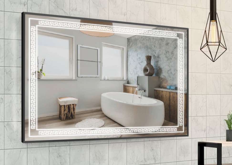 

Зеркало в алюминиевой раме c LED подсветкой Smart Mirror сенсорное Genova-R 100 x 120 см Прямоугольное