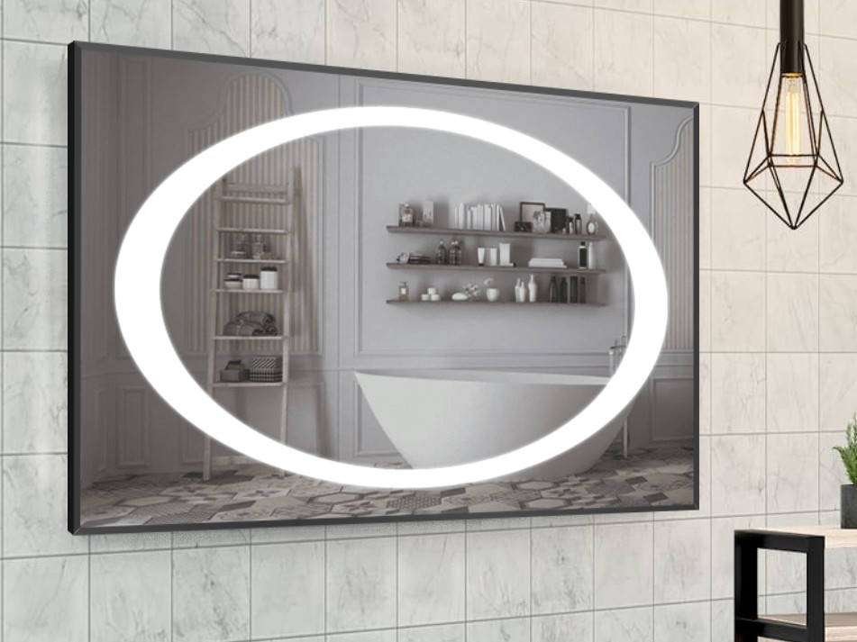 

Зеркало в алюминиевой раме c LED подсветкой Smart Mirror сенсорное Casoria-R 60 x 50 см Прямоугольное