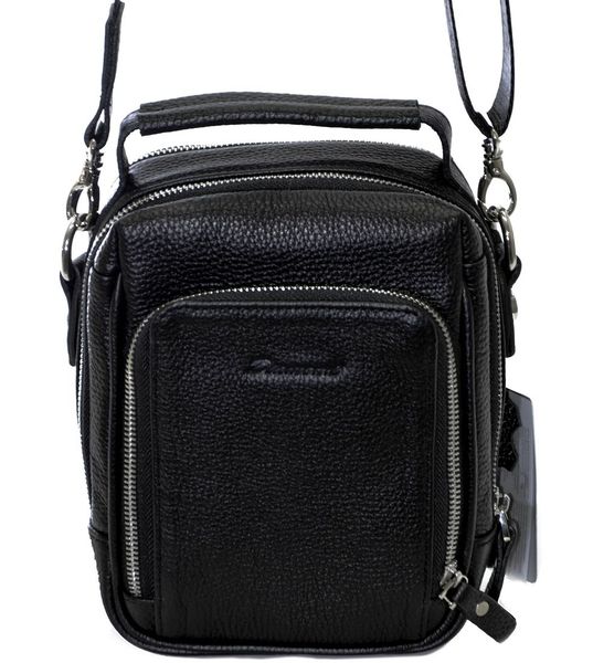 

Вертикальная кожаная сумка на три отделения Diamond 76-9505 black