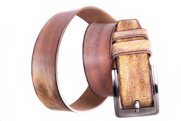 

Мужской кожаный ремень под джинсы D-Belts S0225 кремовый (115-125 см х 4 см)