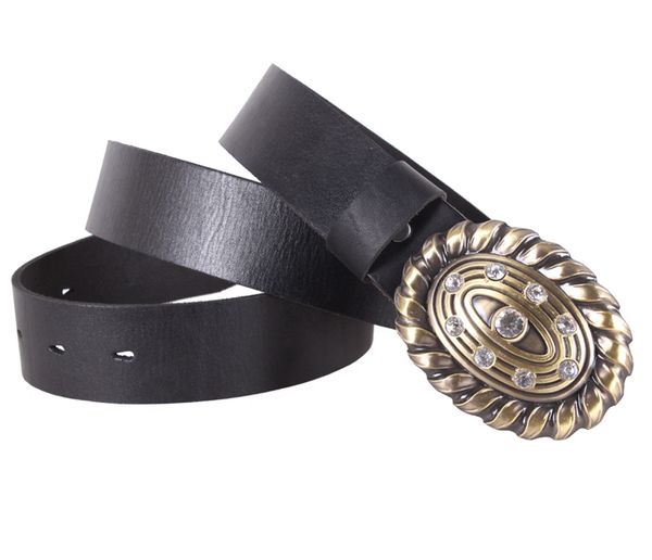 

Женский кожаный ремень с бляхой D-Belts S1109 черный (130 см х 4 см)