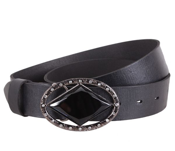 

Женский кожаный ремень с бляхой D-Belts S1103 черный (130 см х 4 см)