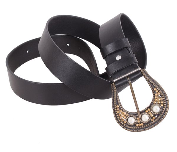 

Женский классический кожаный ремень D-Belts S1123 черный (130 см х 4 см)