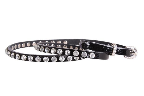 

Симпатичный ремешок со стразами из натуральной кожи D-Belts S0679 черный (100 см х 1 см)