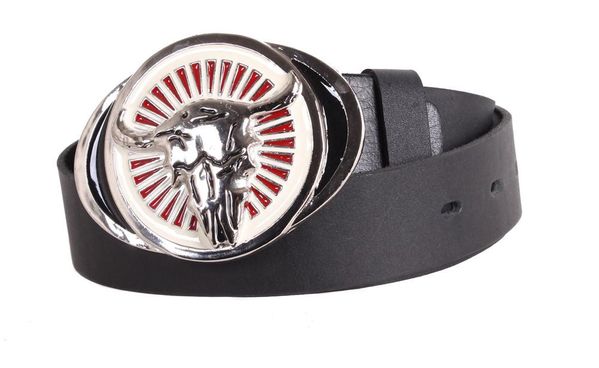 

Кожаный ремень с оригинальной бляхой D-Belts S0844 черный (125-130 см х 4 см)