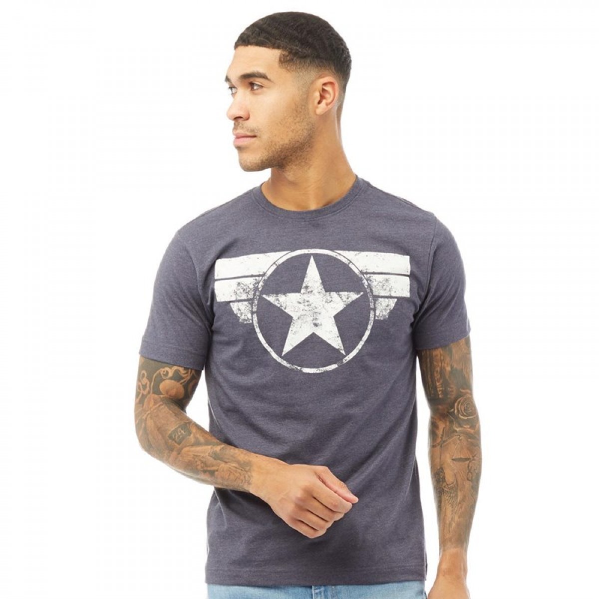 

Футболка Marvel Cap Logo Heather Navy Navy Marl,  (46, Футболка Marvel Cap Logo Heather Navy Navy Marl, M (46)